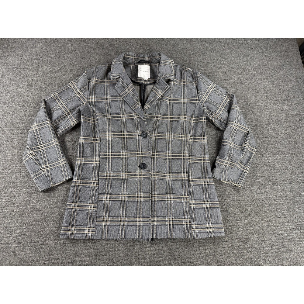 Avec Les Filles Anthropologie Blazer Womens Large Plaid Two Button Career Jacket